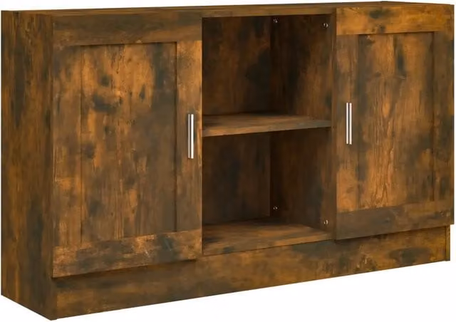 Credenza | Madia | Buffet da pranzo | Armadio da pranzo Rovere Fumo 120x30,5x70 cm in Legno Multistrato