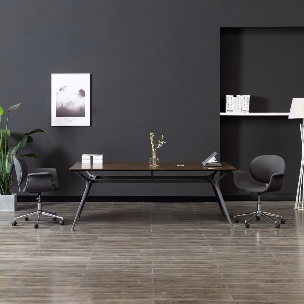 The Living Store sedia da pranzo girevole in tessuto grigio