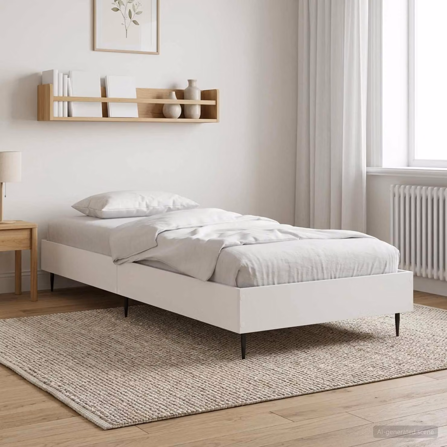 Struttura del letto moderna vidaXL in legno ingegnerizzato bianco L/P/H: 200 x 80 x 83 cm