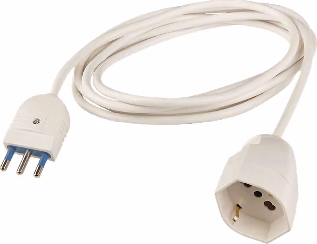 Prolunga Scame POLYPOOL 250V con cavo da 3 m, spina 16A 2P+T e presa pluristandard 10/16A 2P+T, bianco
