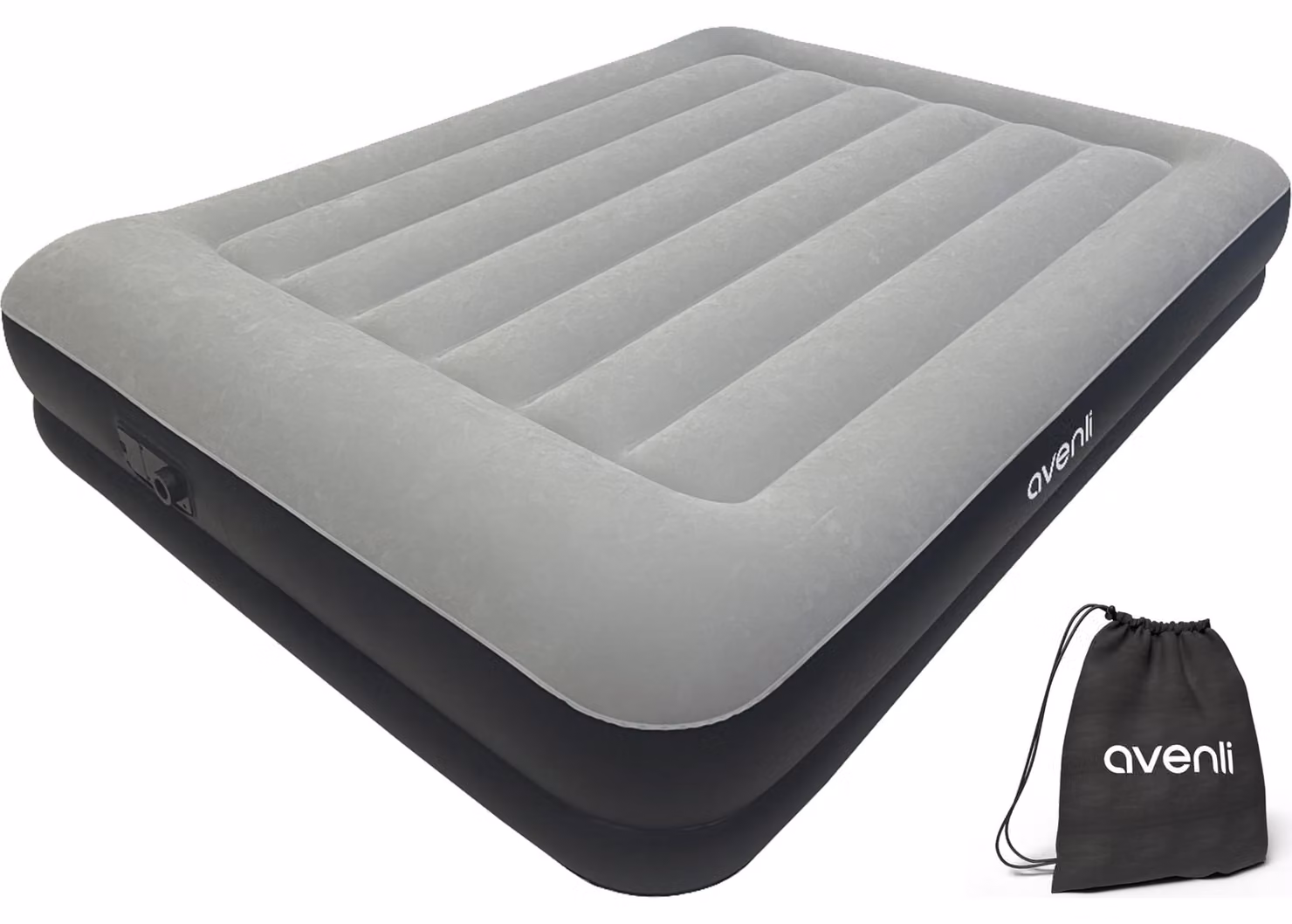 Materasso gonfiabile autogonfiante, dimensioni queen, 203x152x36 cm, colore grigio