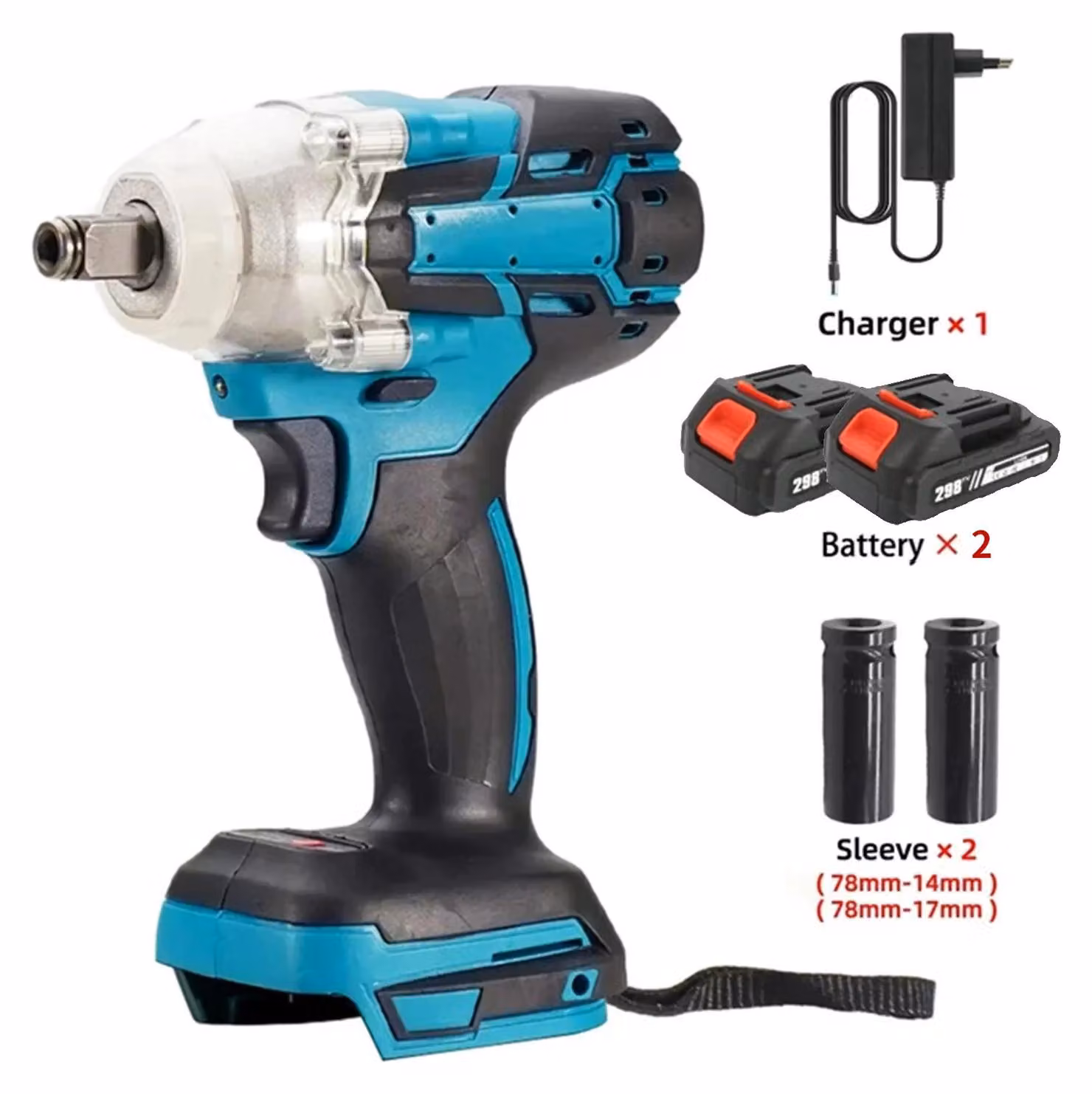 Avvitatore a impulsi senza fili - Avvitatore a impulsi elettrico - 520 Nm - Senza spazzole - 18 V - Batteria inclusa - Attacco quadrato da 1,27 cm - Set