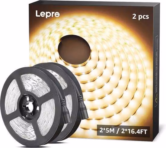 Barre luminose a LED flessibili da 5 metri, luce bianca calda, per decorazioni interne ed esterne