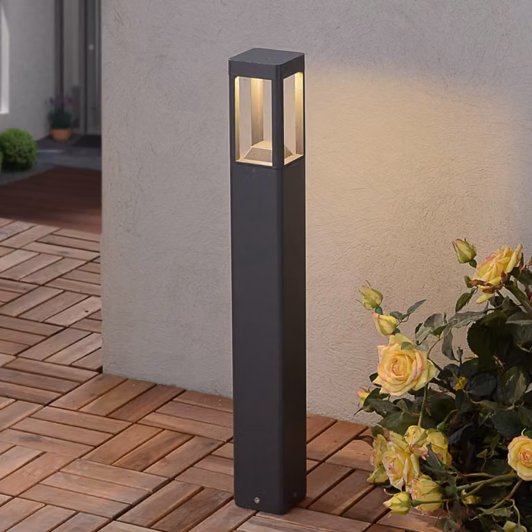 Lampioncino da giardino BERND Lucande, Nero, Alluminio, Moderno, Lampada LED da esterni