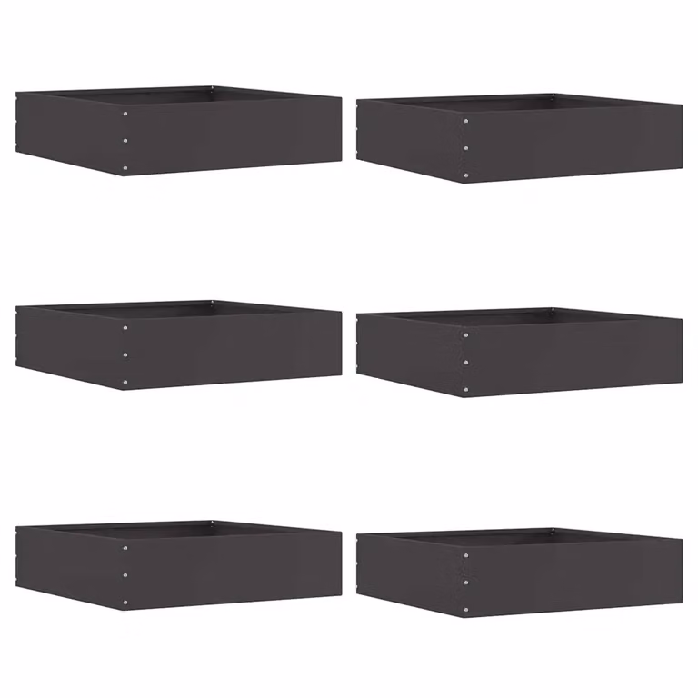 Set di 6 bordure per prato vidaXL in acciaio nero, L/P/H: 50 x 50 x 13 cm