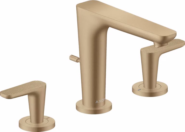 hansgrohe AXOR Citterio C robinetterie de lavabo 3 trous 125, avec vidage à tirette, Cubic cut, 49061140, 49061140