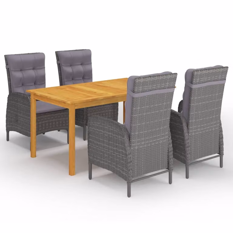 Maison Exclusive - Set da pranzo da giardino 5 pezzi, grigio