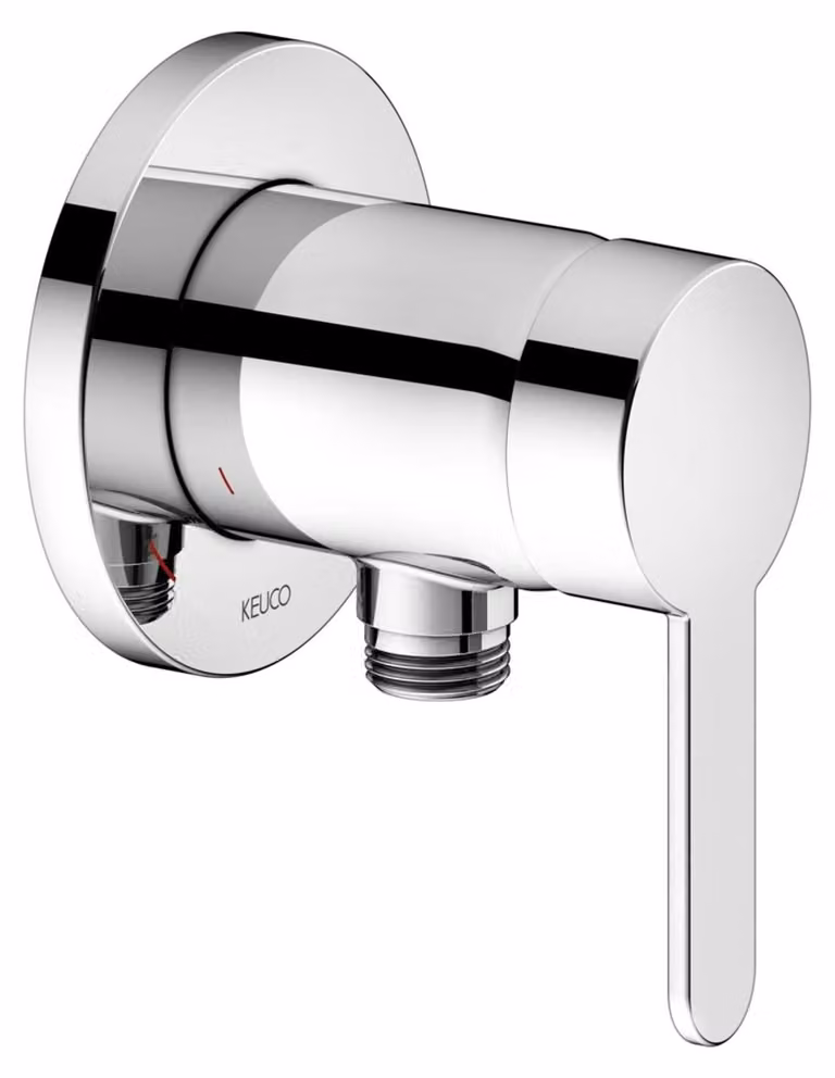 KEUCO IXMO Flat Mitigeur monocommandé pour douche avec raccord de flexible, rosace ronde, 59552010301, 59552010301