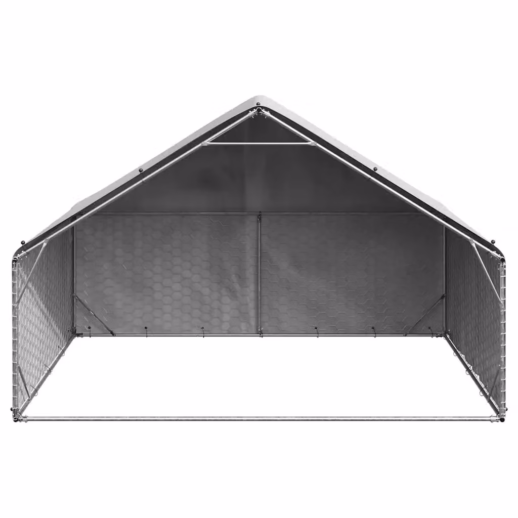 Cuccia per cani da esterno con copertura vidaXL in metallo nero L: 3 m, P: 2 m, H: 1,9 m – 2