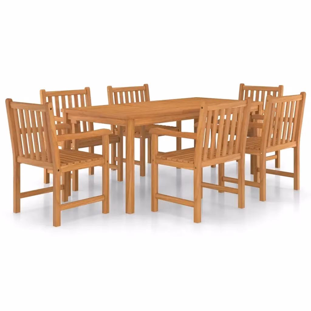 Set da pranzo da giardino vidaXL in legno di teak marrone, 7 pezzi, L: 180 cm, P: 90 cm – 2