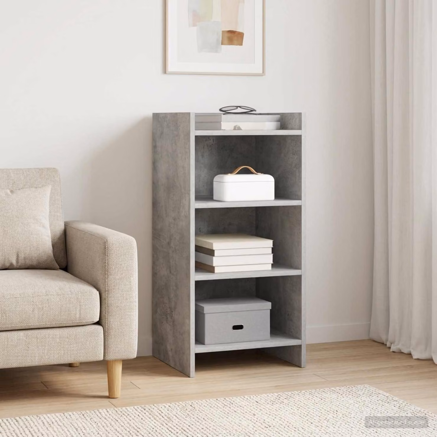 Credenza moderna vidaXL in legno ingegnerizzato MDF, colore grigio cemento, L 40 cm x P 36 cm x H 80 cm
