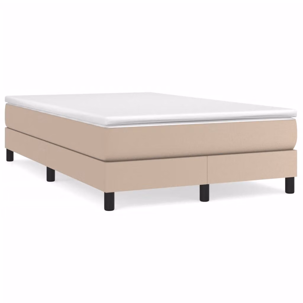 vidaXL Giroletto a Molle con Materasso Ibrido in Similpelle Beige L/P/H: 120 x 200 cm