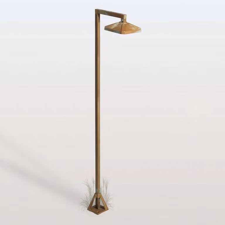 Moretti Luce Lampione a LED Aura Frame, 100 x 19,5 cm, ottone anticato Frame, Bronzo / Ottone antico, Ottone, Campagna / Rustiche