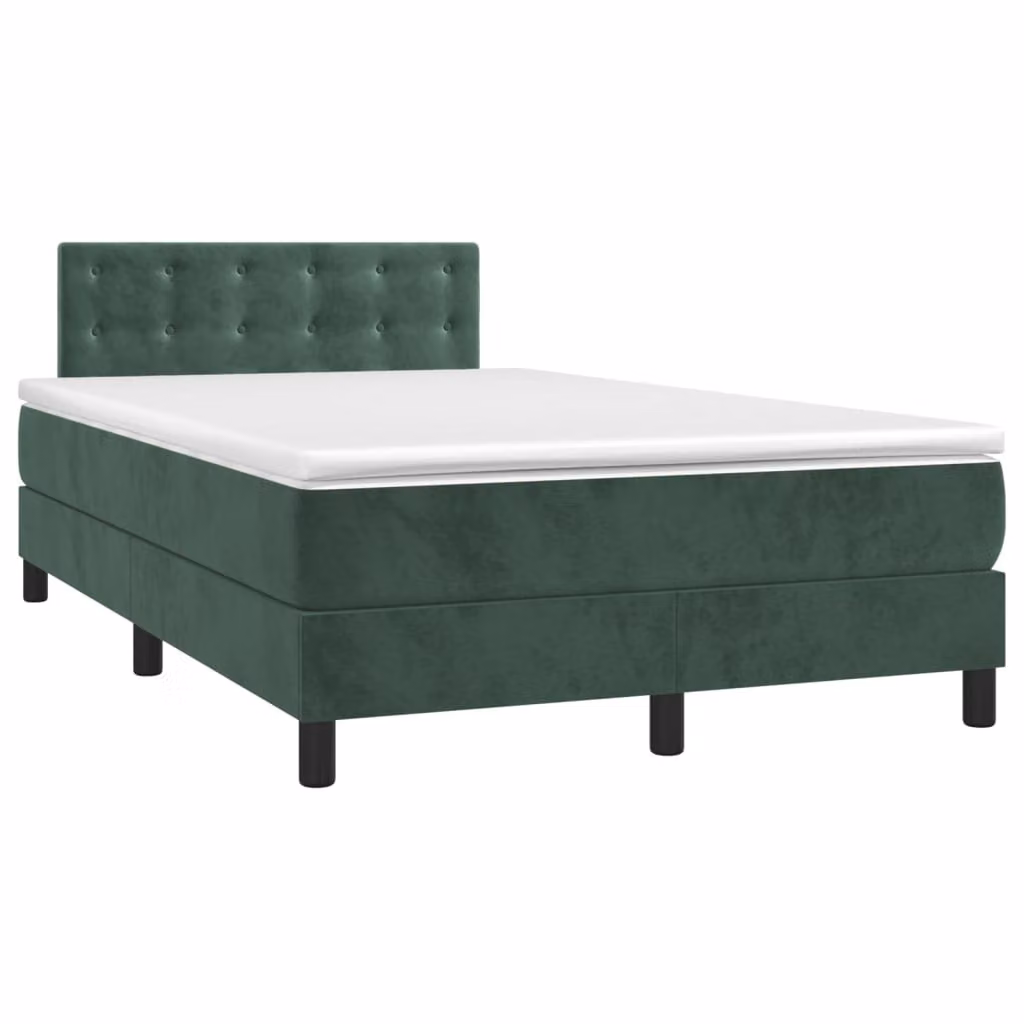 Maison Exclusive - Giroletto a Molle con Materasso Verde Scuro 120x190 cm Velluto