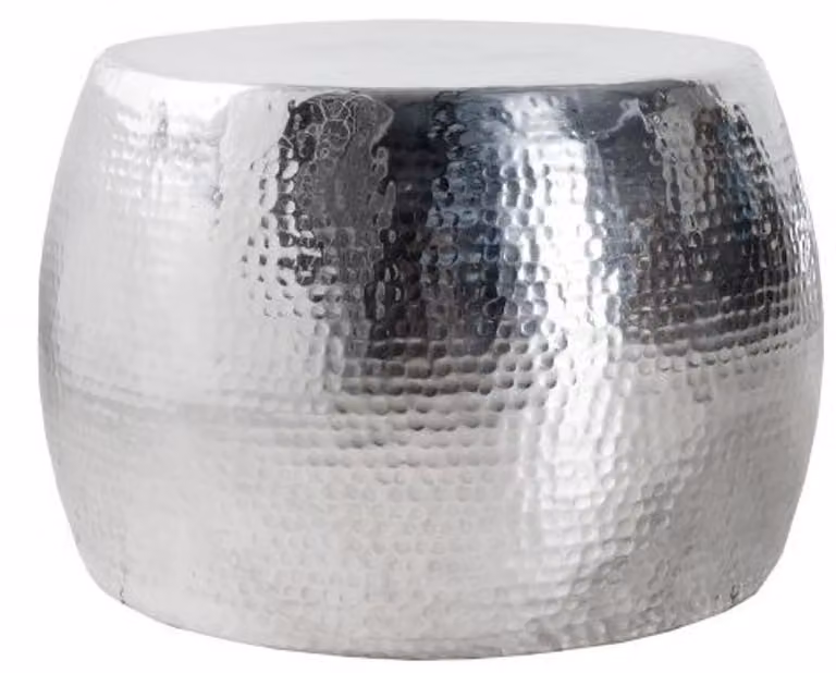 Casa Padrino tavolino argento 60 cm alluminio - tavolo da salotto - pezzo unico