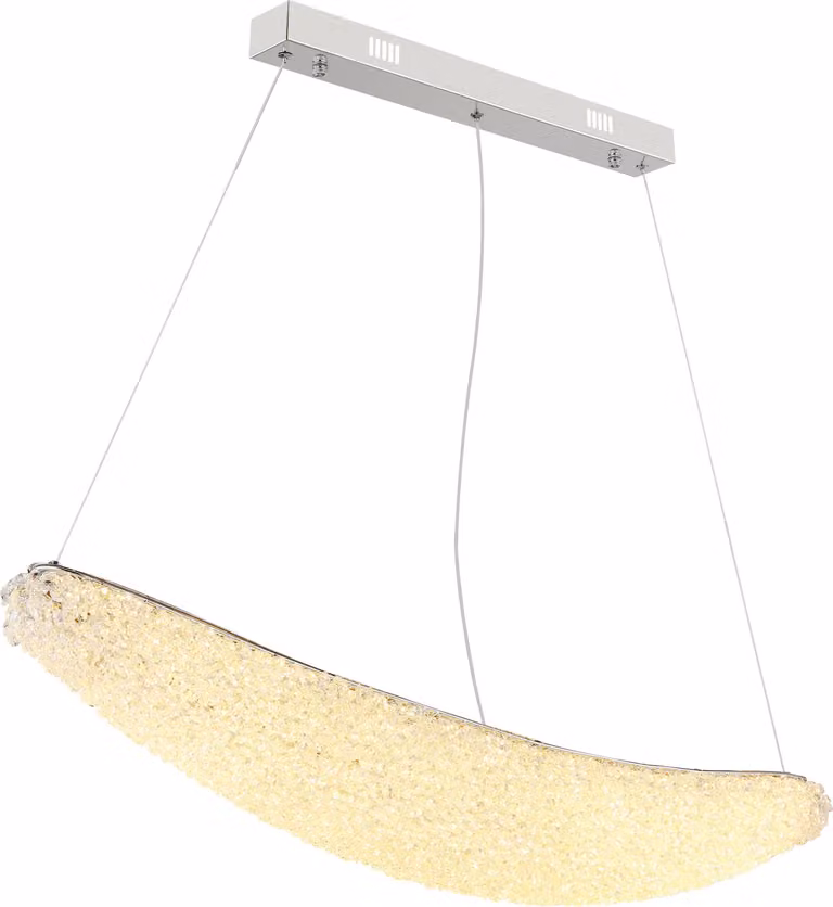 Lampada a sospensione a LED, cristalli di vetro, telecomando dimmerabile, H 120 cm