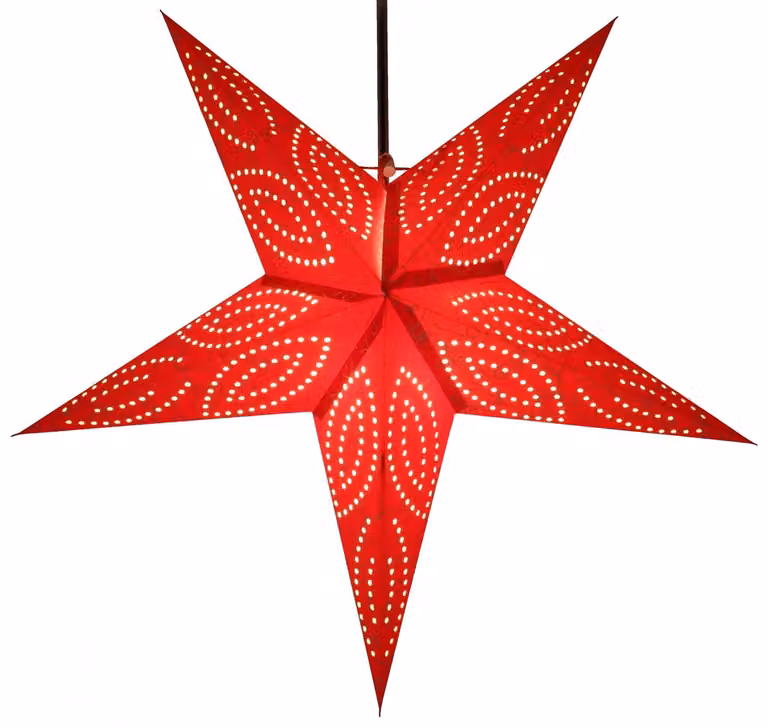 Stella di carta pieghevole, 60 cm, colore rosso Demian, decorazione natalizia