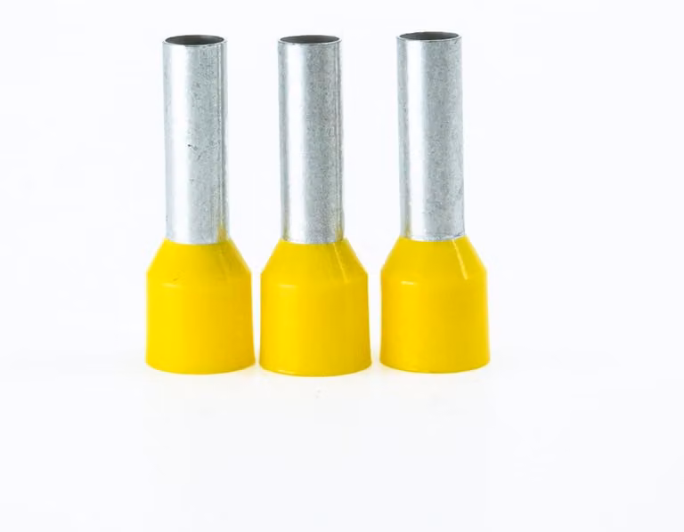 Connettori per cavi, 100 pezzi, sezione 1,5 mm², lunghezza 12 mm, in rame, colore giallo