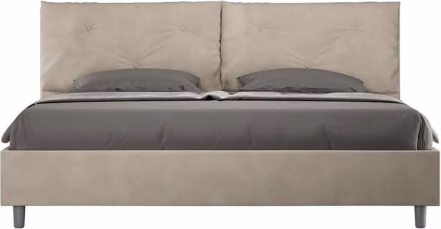 Letto Matrimoniale King Size Appia Large Giordanoshop Imbottito in Microfibra Colore Sabbia L/P/H: 222 x 200 x 110 cm – 1