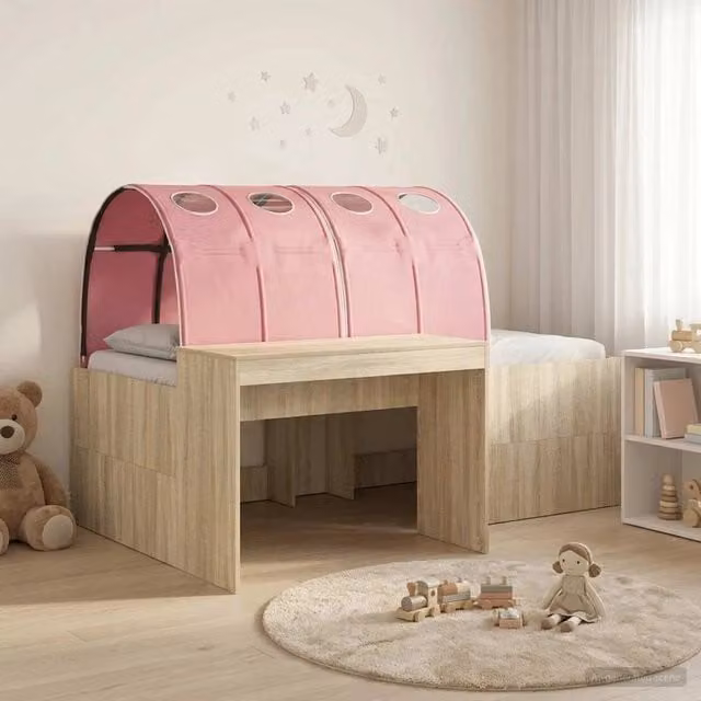 Letto con Tunnel 3 pz Rovere Sonoma e Rosa Legno ingegnerizzato 3423662
