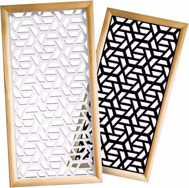 Signorbit ROMBO Moduli Decorativi Geometrici in Legno e PVC, Colore: Nero, L 73 cm x H 148 cm