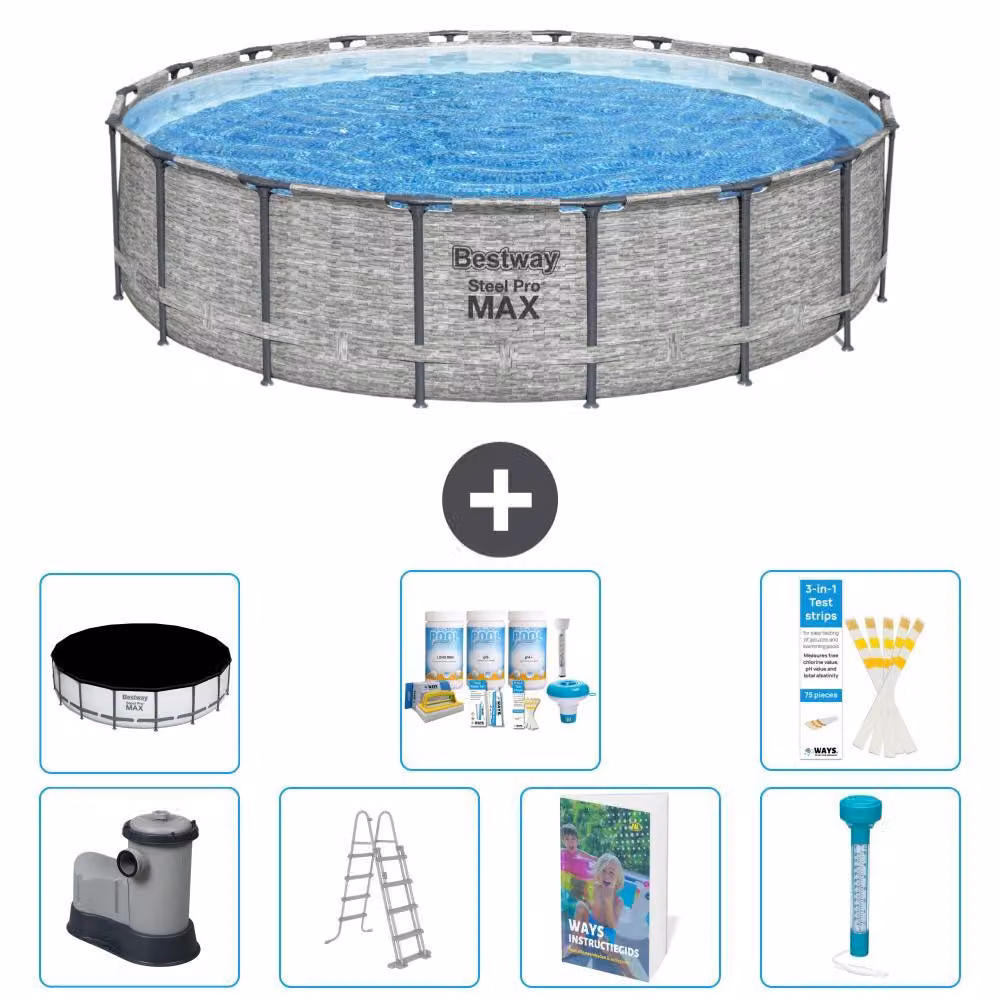 Bestway Steel Pro MAX, piscina in acciaio, forma rotonda - 549x122 cm - 6 pezzi, modello S574