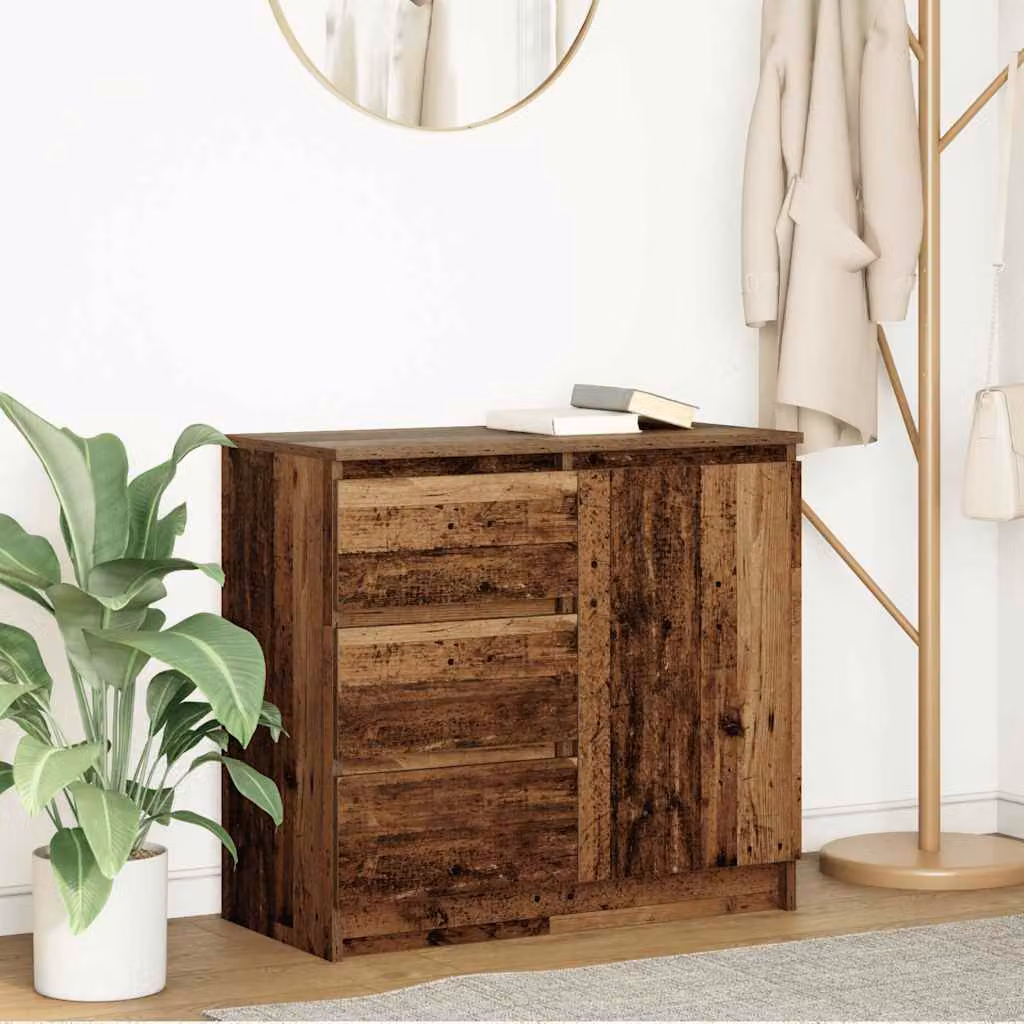 Credenza con cassetto vidaXL in legno antico marrone L: 71 cm, P: 35 cm, H: 65 cm