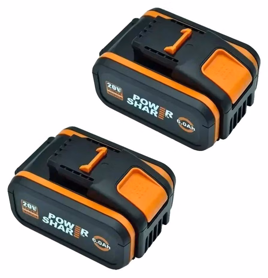 Batterie, 20V, capacità 6000mAh, compatibili con Worx 6AhX2