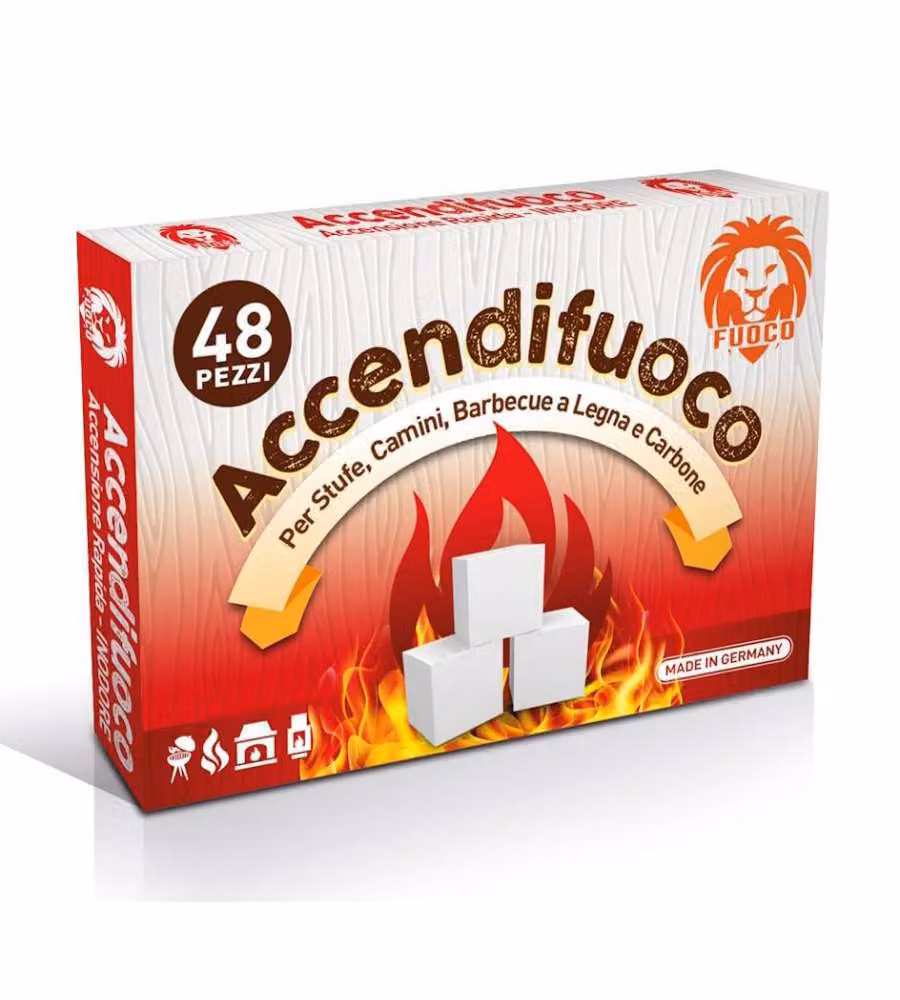 Cubetti Accendifuoco Bianco 48 Pz per Camini e Barbecue