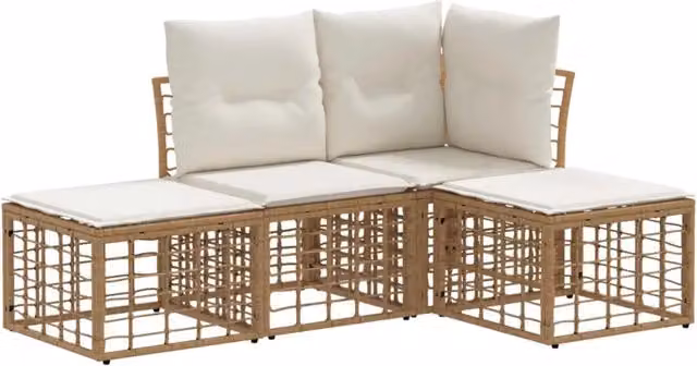 Set di divani da esterno | Set Salotto da Giardino Naturale Poliestere