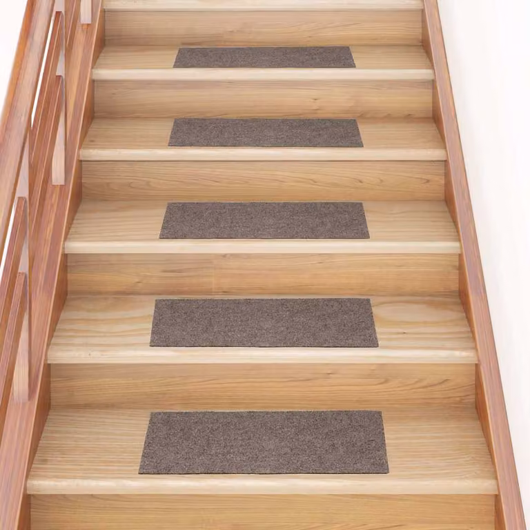 Set di 15 tappetini per scale autoadesivi vidaXL beige, forma rettangolare, 60 x 25 cm