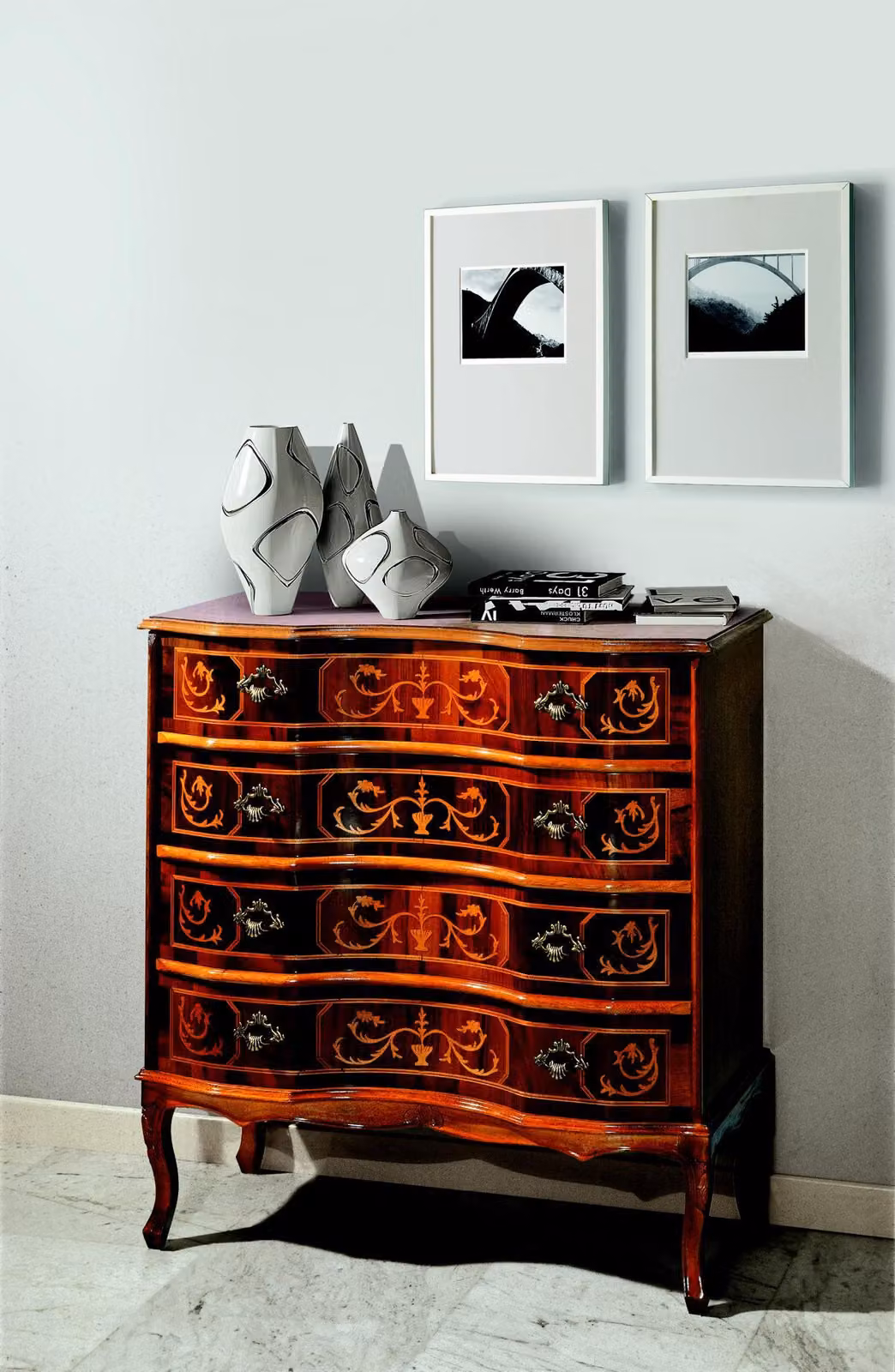 Designer Luxus Italienische Holz Möbel Kommode Schrank Anrichten Echtholz Braun
