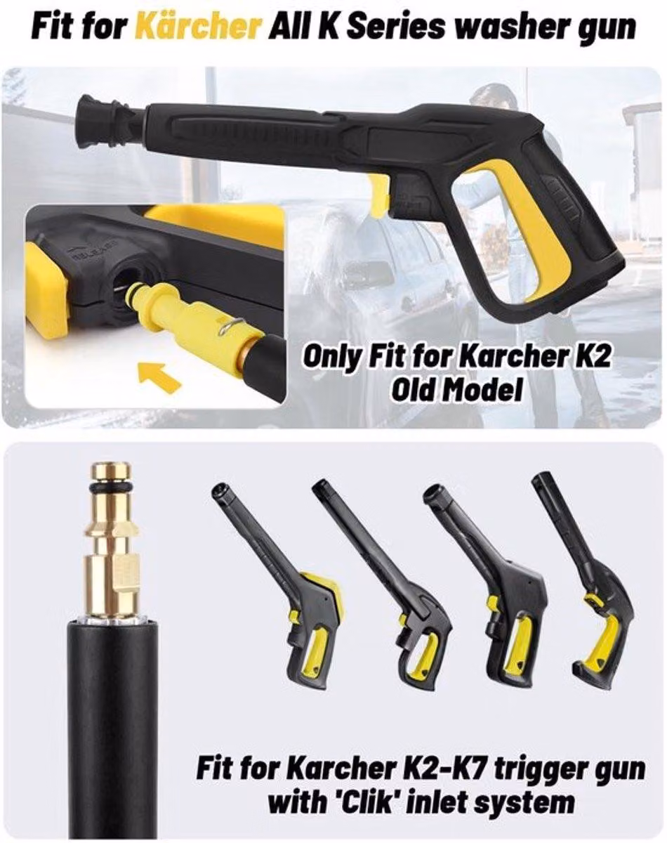 Tubo di ricambio da 10 metri - Tubo ad alta pressione - Raccordo rapido M22 (14 mm) - Adatto per i modelli K2, K3, K4, K5, K7 - Resistente agli urti - Duraturo