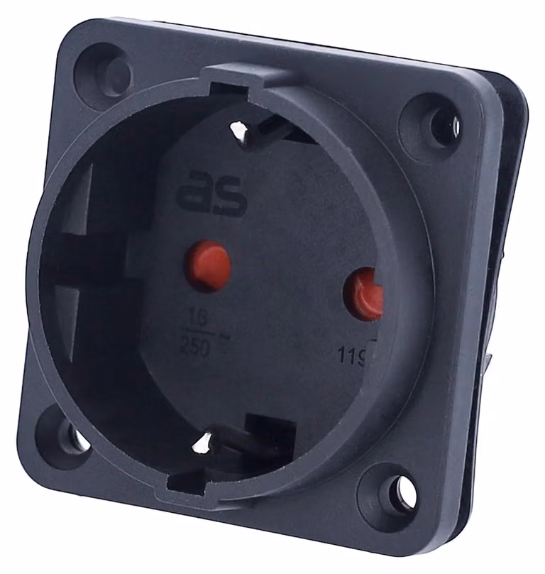 Prese di corrente da incasso, 230V/16A, colore nero