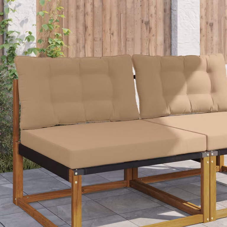 vidaXL Cuscino per divano da esterno in poliestere, colore grigio beige, L 80 x P 68,5 cm