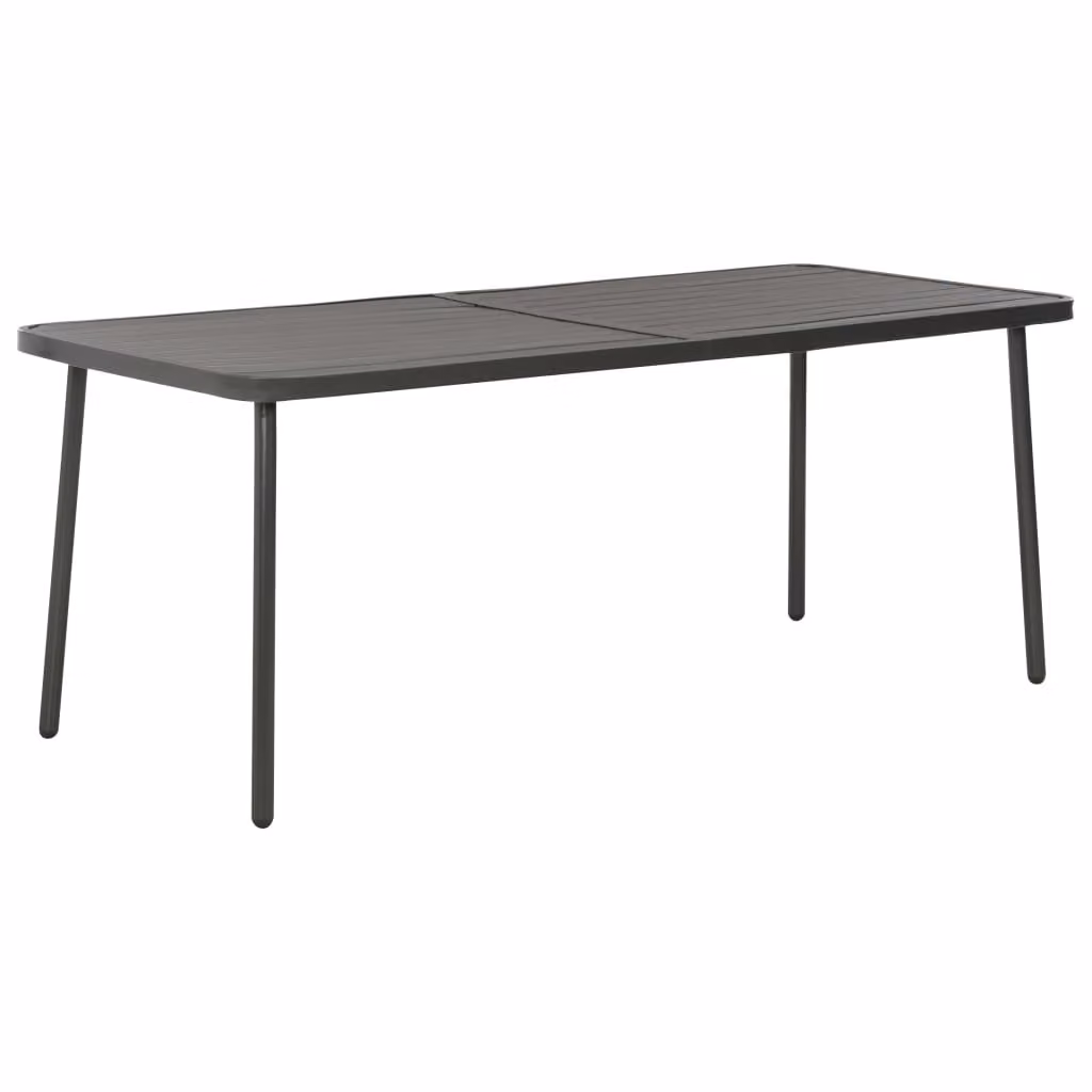 Tavolo da giardino grigio scuro 180x83x72 cm in acciaio