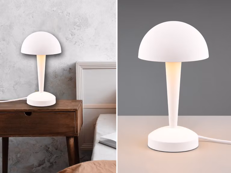 Lampada da tavolo Canaria bianca 1xE14x5W in metallo, dimensioni: 26,5x15x15 cm, IP20, RL