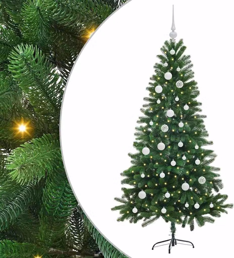 Albero di Natale con 150 LED con supporto Verde 150 cm PE
