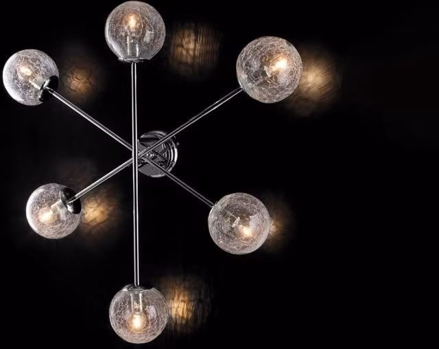 Plafoniera Moderna Tresor Metallo Cromo 6 Luci E14