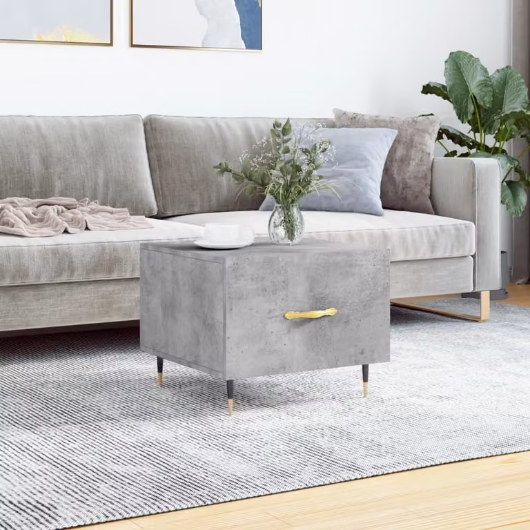 Maison Exclusive - Tavolino grigio cemento 50x50x40 cm Materiale ligneo