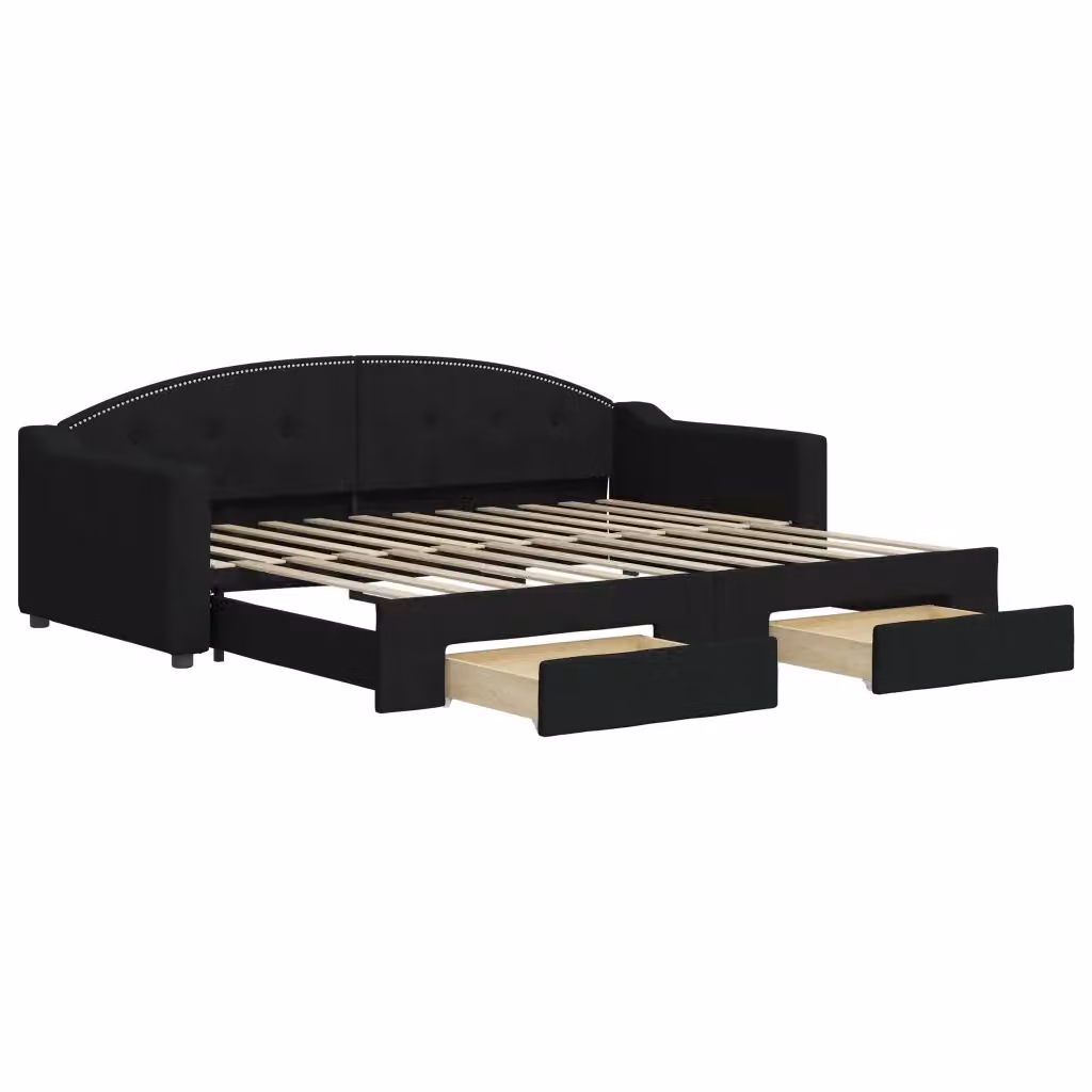 Divano Letto Moderno vidaXL in Tessuto Nero per Soggiorno e Camera da Letto – 2