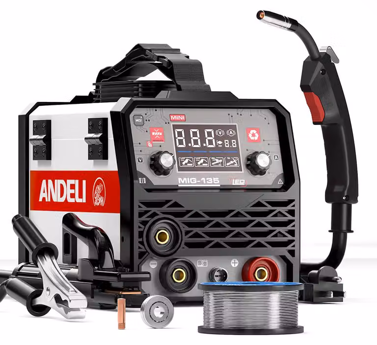 Saldatrice MIG MIG-135MINI - Potenza: 135 W - Compatta e portatile - Saldatura senza gas