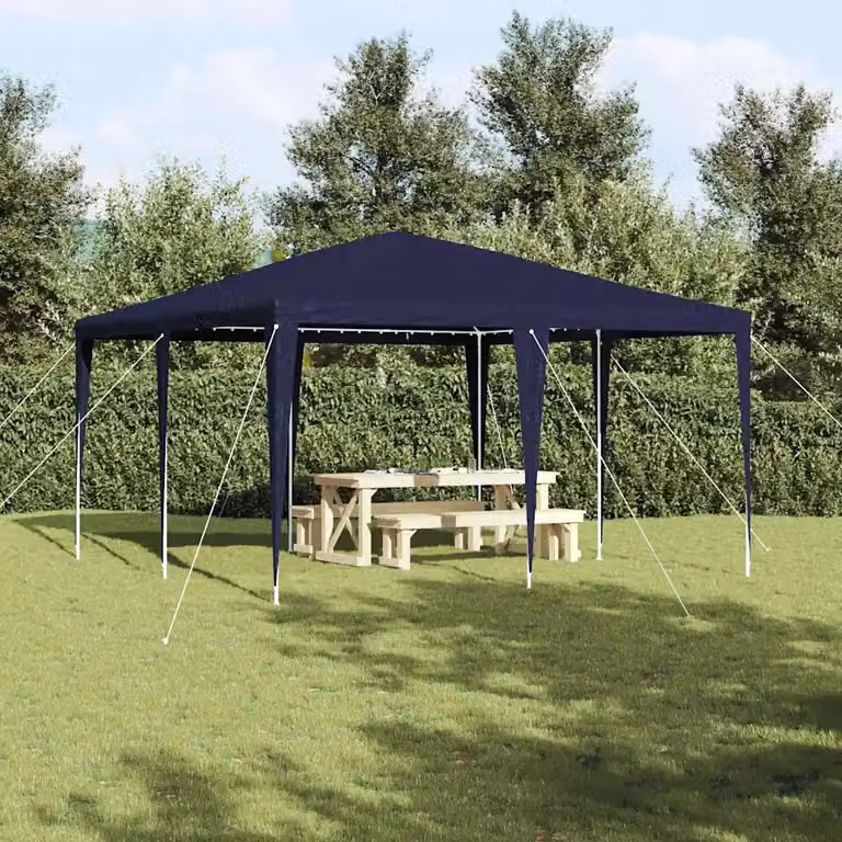 Tenda Party vidaXL Blu in Polietilene e Acciaio L/P/H: 400 x 400 x 266 cm