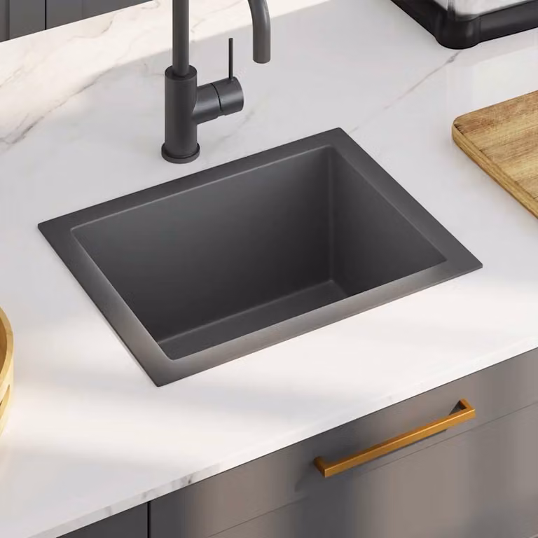 Lavello da cucina vidaXL in acciaio inox nero L/P/H: 44 x 34 x 20 cm