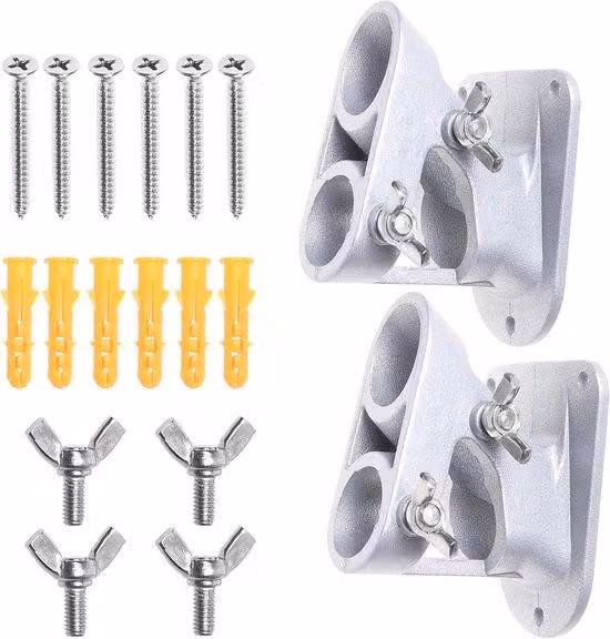 Portabandiera argento - Portabandiera - 2 pezzi - Lega di alluminio - Resistente alla ruggine