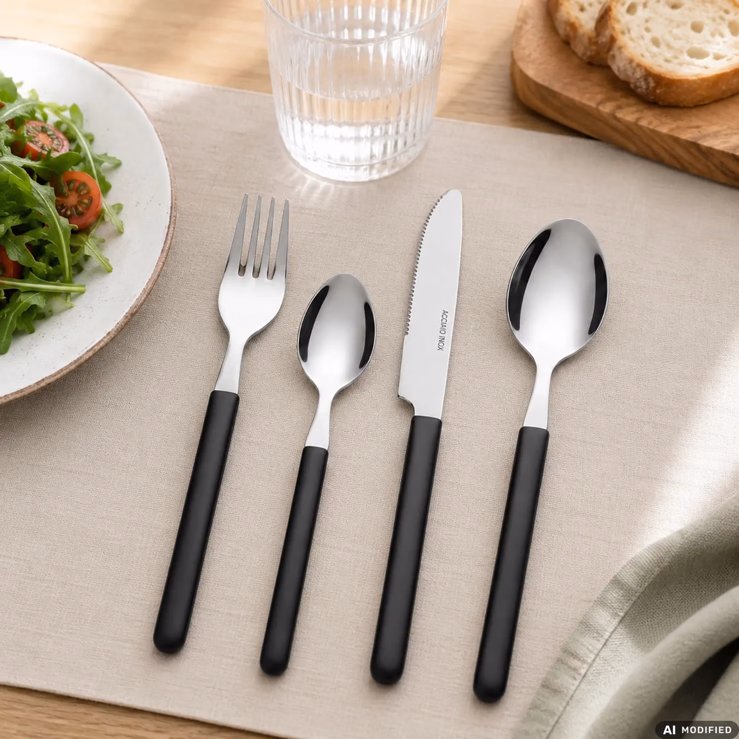 Servizio di posate Gusto Casa Calendula in acciaio inox nero, 16 pezzi – 2