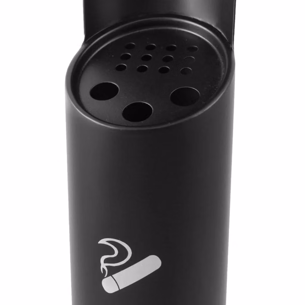 Posacenere da parete GIORDANOSHOP in metallo nero opaco con capacità 3L e diametro 9 cm – 2