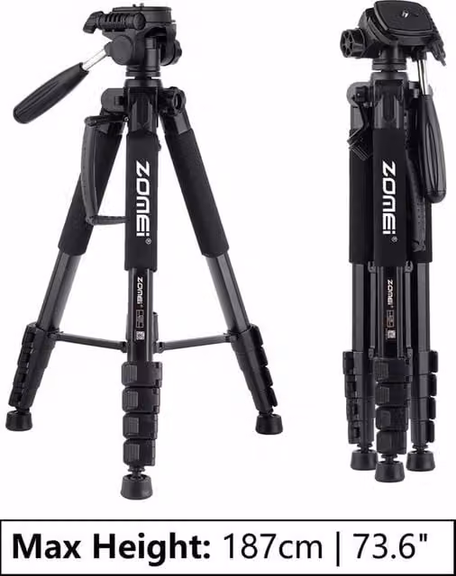 Stativo multifunzionale Bolmans per fotocamera con supporto per smartphone, colore nero, Altezza: 187 cm