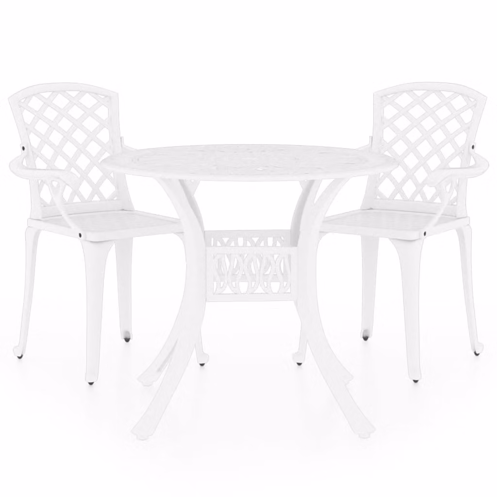 Set da Bistrot 3 pz in Alluminio Pressofuso Bianco
