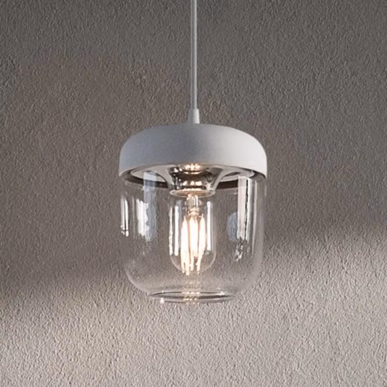 UMAGE Lampada a sospensione Acorn, dimmerabile, Chiaro / Trasparente, Soggiorno / Sala da pranzo, Vetro, Design, Lampada a sospensione